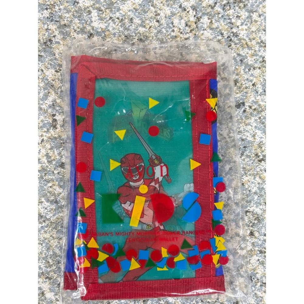 Avon Mighty Morphin Power Rangers Wallet Kids Red Ranger 1994 Vintage Lenticular